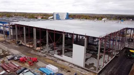 Завершающий этап строительства производственного здания в Волоколамске